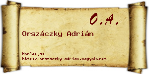 Orszáczky Adrián névjegykártya