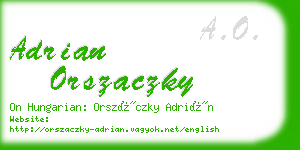 adrian orszaczky business card